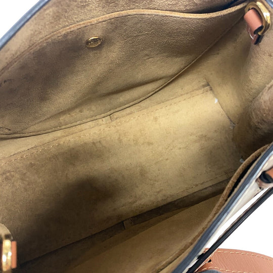 LOEWE Handbag leather beige mini Gate top handle anagram Women Used Authentic