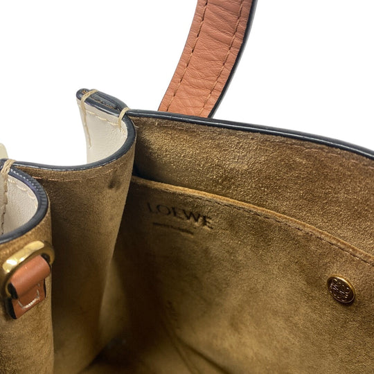 LOEWE Handbag leather beige mini Gate top handle anagram Women Used Authentic