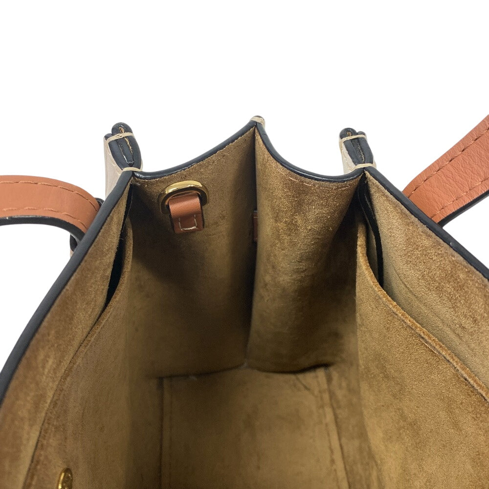 LOEWE Handbag leather beige mini Gate top handle anagram Women Used Authentic