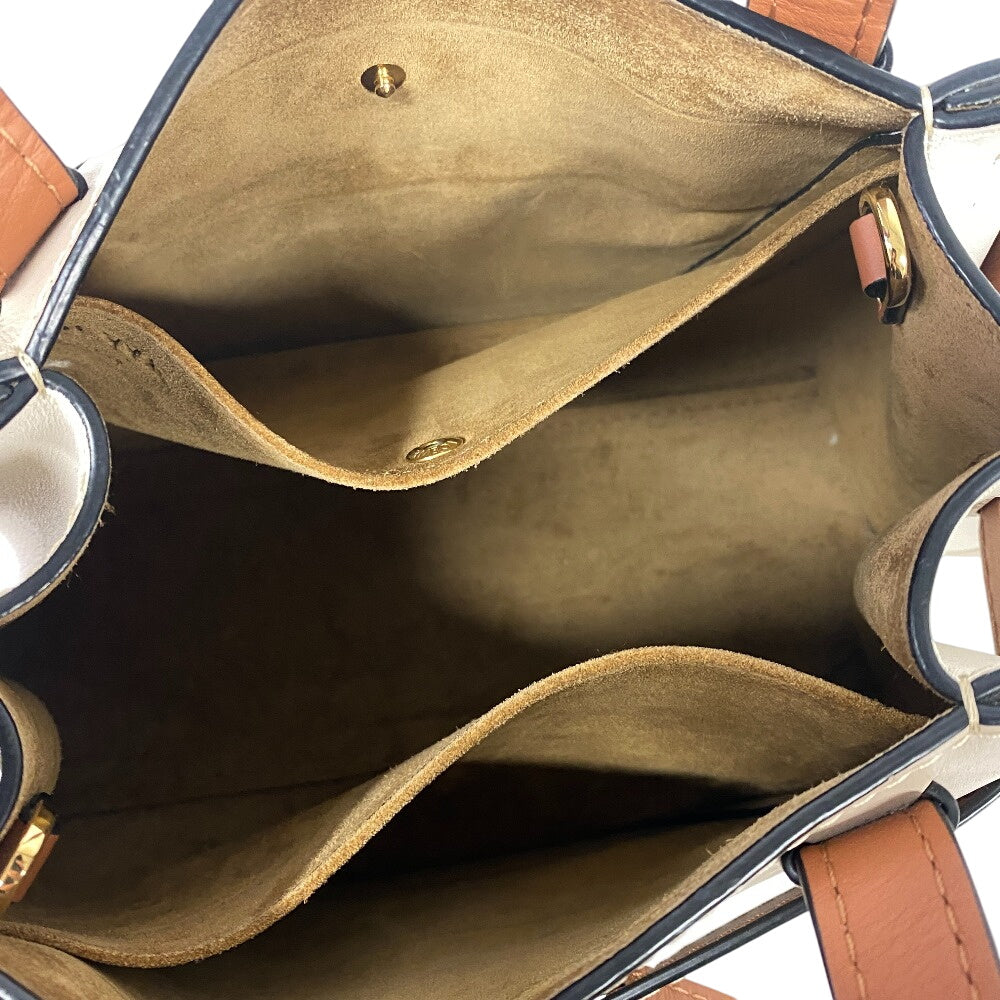 LOEWE Handbag leather beige mini Gate top handle anagram Women Used Authentic
