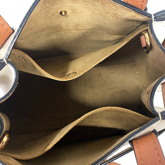 LOEWE Handbag leather beige mini Gate top handle anagram Women Used Authentic
