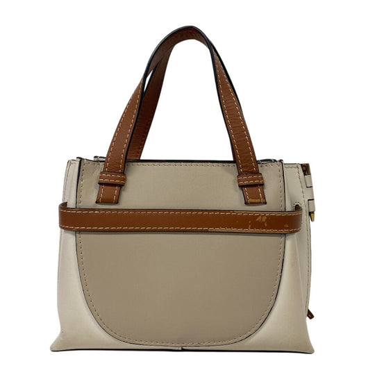 LOEWE Handbag leather beige mini Gate top handle anagram Women Used Authentic