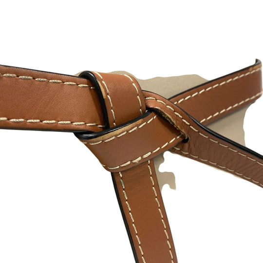LOEWE Handbag leather beige mini Gate top handle anagram Women Used Authentic