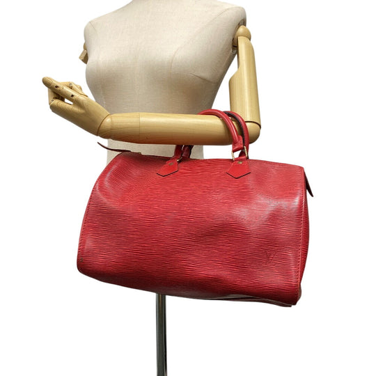 LOUIS VUITTON Boston Duffel bag M43007 leather Castilian red Epi Speedy 30 Women Used Authentic