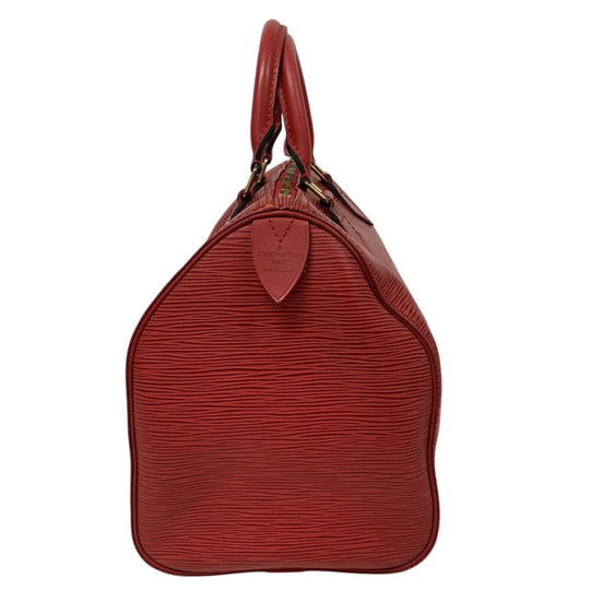 LOUIS VUITTON Boston Duffel bag M43007 leather Castilian red Epi Speedy 30 Women Used Authentic