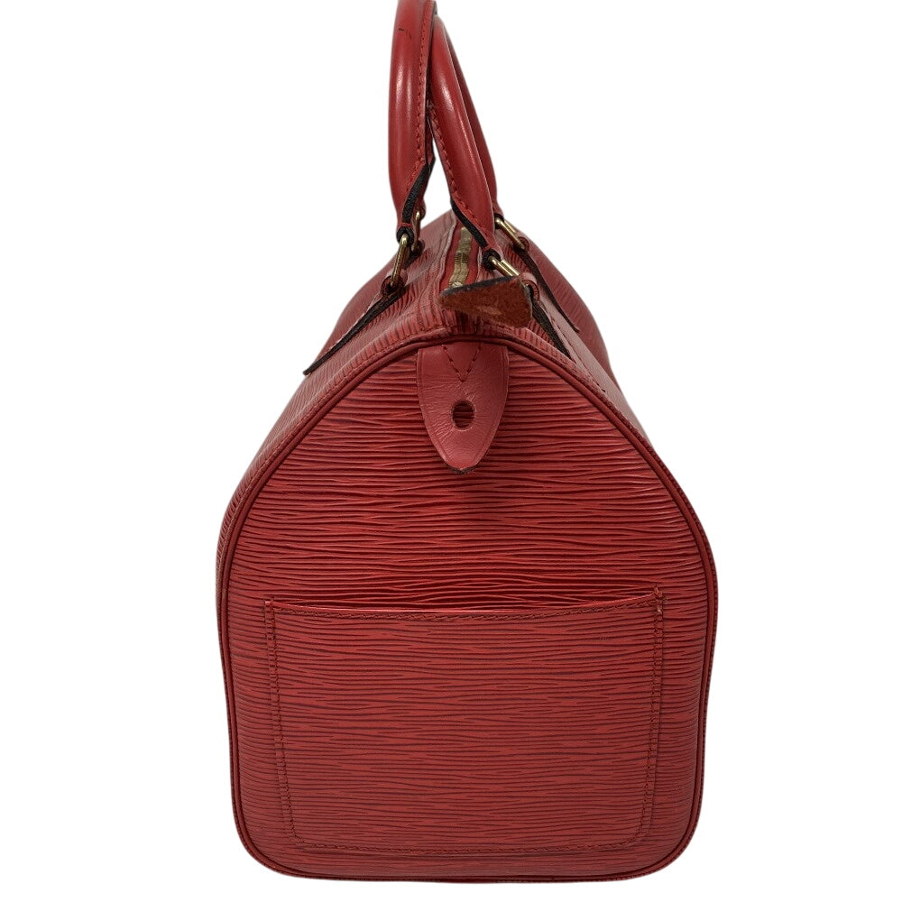 LOUIS VUITTON Boston Duffel bag M43007 leather Castilian red Epi Speedy 30 Women Used Authentic