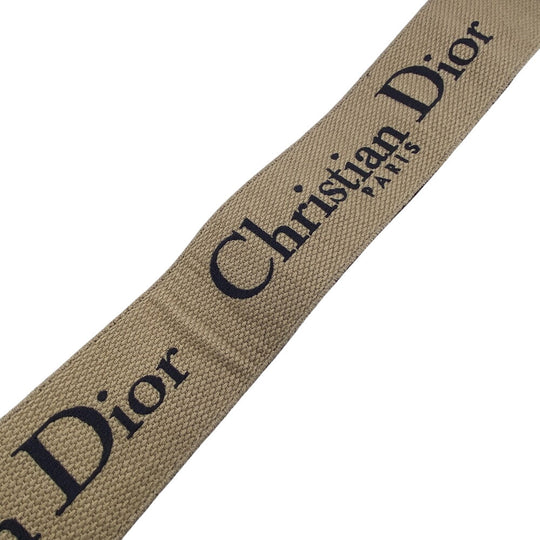 Christian Dior Shoulder strap canvas Navy Oblique logo Embroidery Women Used Authentic