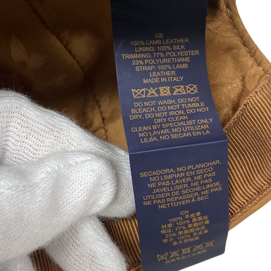 LOUIS VUITTON cap M7005M lambskin Brown Cap Cruiser mens(Unisex) Used Authentic