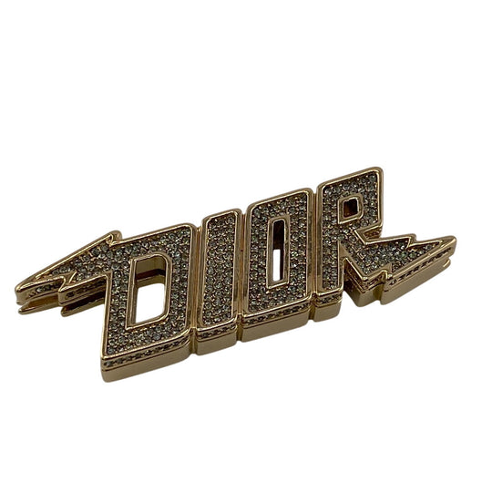 Dior charm Gold Plated, Rhinestone gold Women Used Authentic