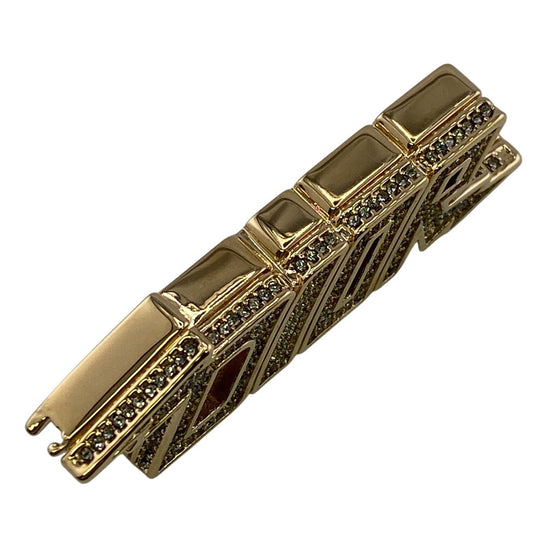 Dior charm Gold Plated, Rhinestone gold Women Used Authentic