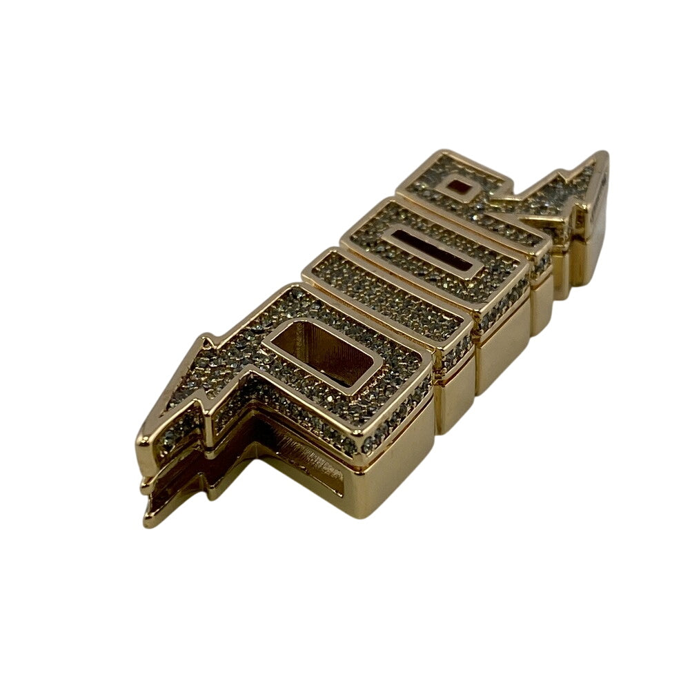 Dior charm Gold Plated, Rhinestone gold Women Used Authentic