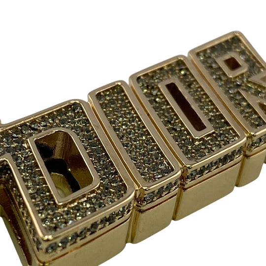Dior charm Gold Plated, Rhinestone gold Women Used Authentic
