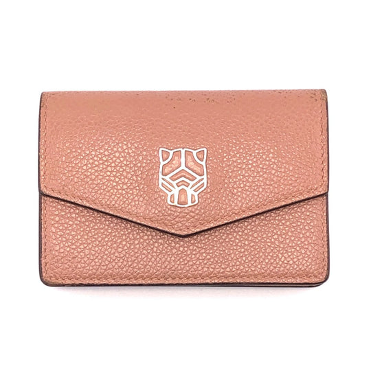 CARTIER Coin case leather beige PANTHERE Women Used Authentic