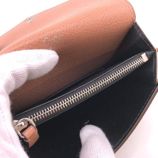 CARTIER Coin case leather beige PANTHERE Women Used Authentic