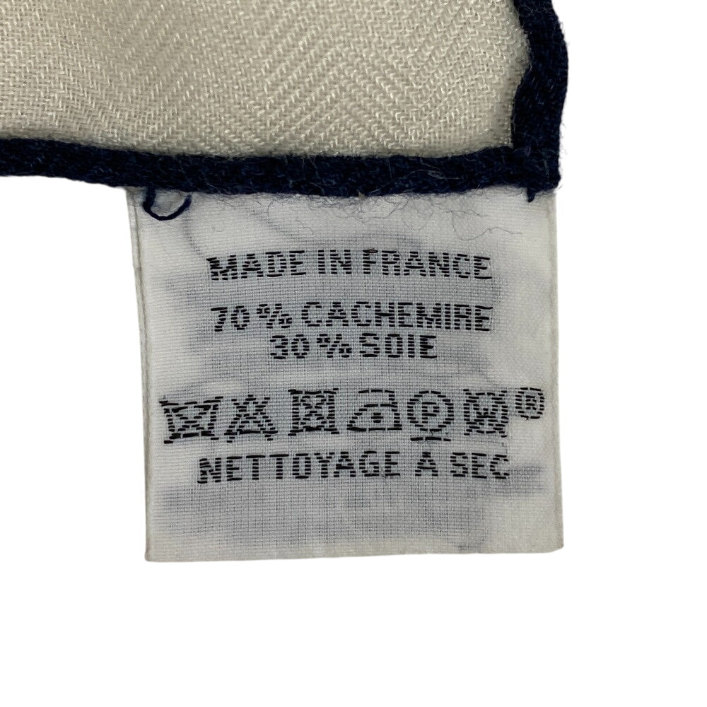 HERMES Stall Cashmere, Silk blue Caregean Fermata Women Used Authentic