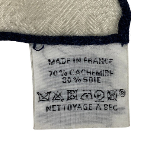 HERMES Stall Cashmere, Silk blue Caregean Fermata Women Used Authentic