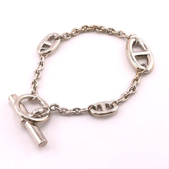 HERMES bracelet Silver925 Silver Silver Chene Dunkle Farandole Women Used Authentic