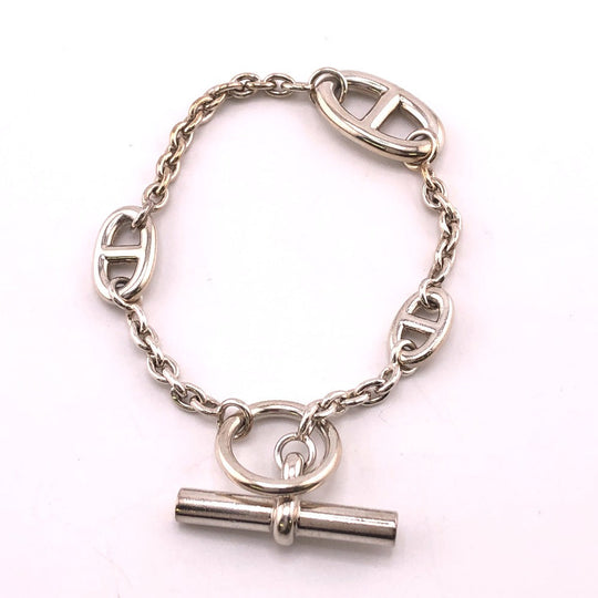 HERMES bracelet Silver925 Silver Silver Chene Dunkle Farandole Women Used Authentic
