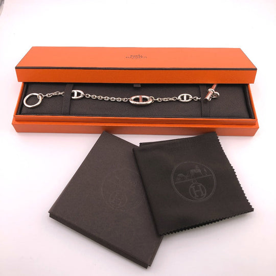HERMES bracelet Silver925 Silver Silver Chene Dunkle Farandole Women Used Authentic