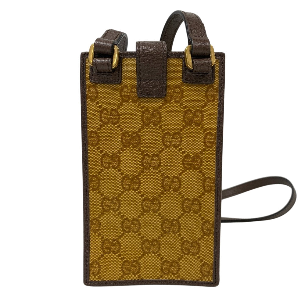 GUCCI Shoulder Bag 702203 Coated canvas Brown Adidas GG crystal Phone case mens(Unisex) Used Authentic
