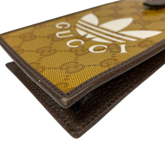 GUCCI Shoulder Bag 702203 Coated canvas Brown Adidas GG crystal Phone case mens(Unisex) Used Authentic