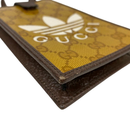 GUCCI Shoulder Bag 702203 Coated canvas Brown Adidas GG crystal Phone case mens(Unisex) Used Authentic