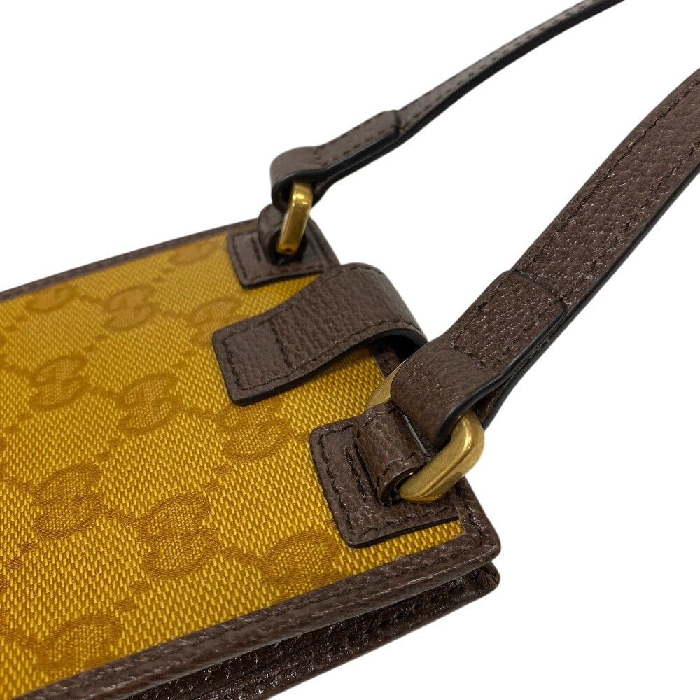 GUCCI Shoulder Bag 702203 Coated canvas Brown Adidas GG crystal Phone case mens(Unisex) Used Authentic
