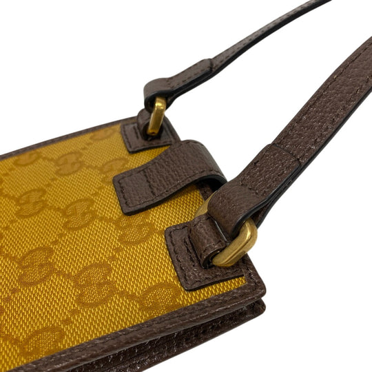 GUCCI Shoulder Bag 702203 Coated canvas Brown Adidas GG crystal Phone case mens(Unisex) Used Authentic