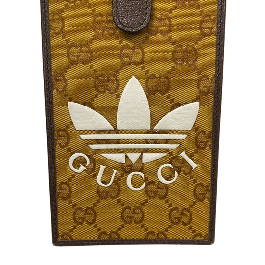GUCCI Shoulder Bag 702203 Coated canvas Brown Adidas GG crystal Phone case mens(Unisex) Used Authentic