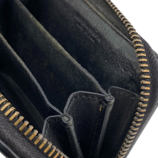 BOTTEGAVENETA Coin case leather black INTRECCIATO mens Used Authentic