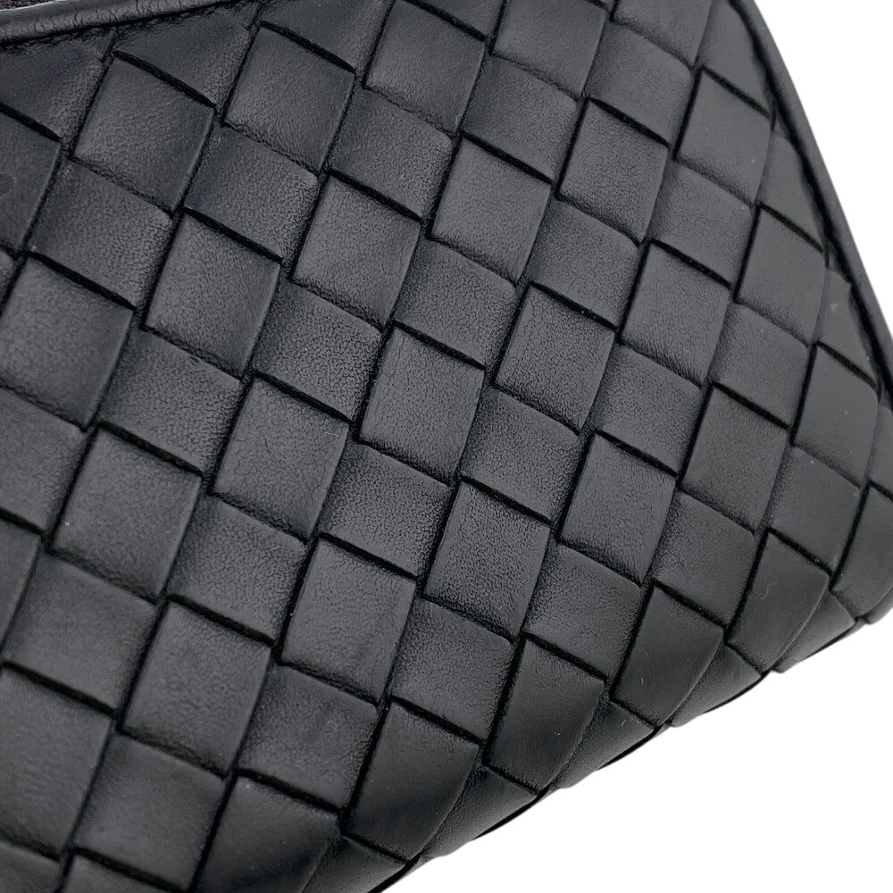 BOTTEGAVENETA Coin case leather black INTRECCIATO mens Used Authentic