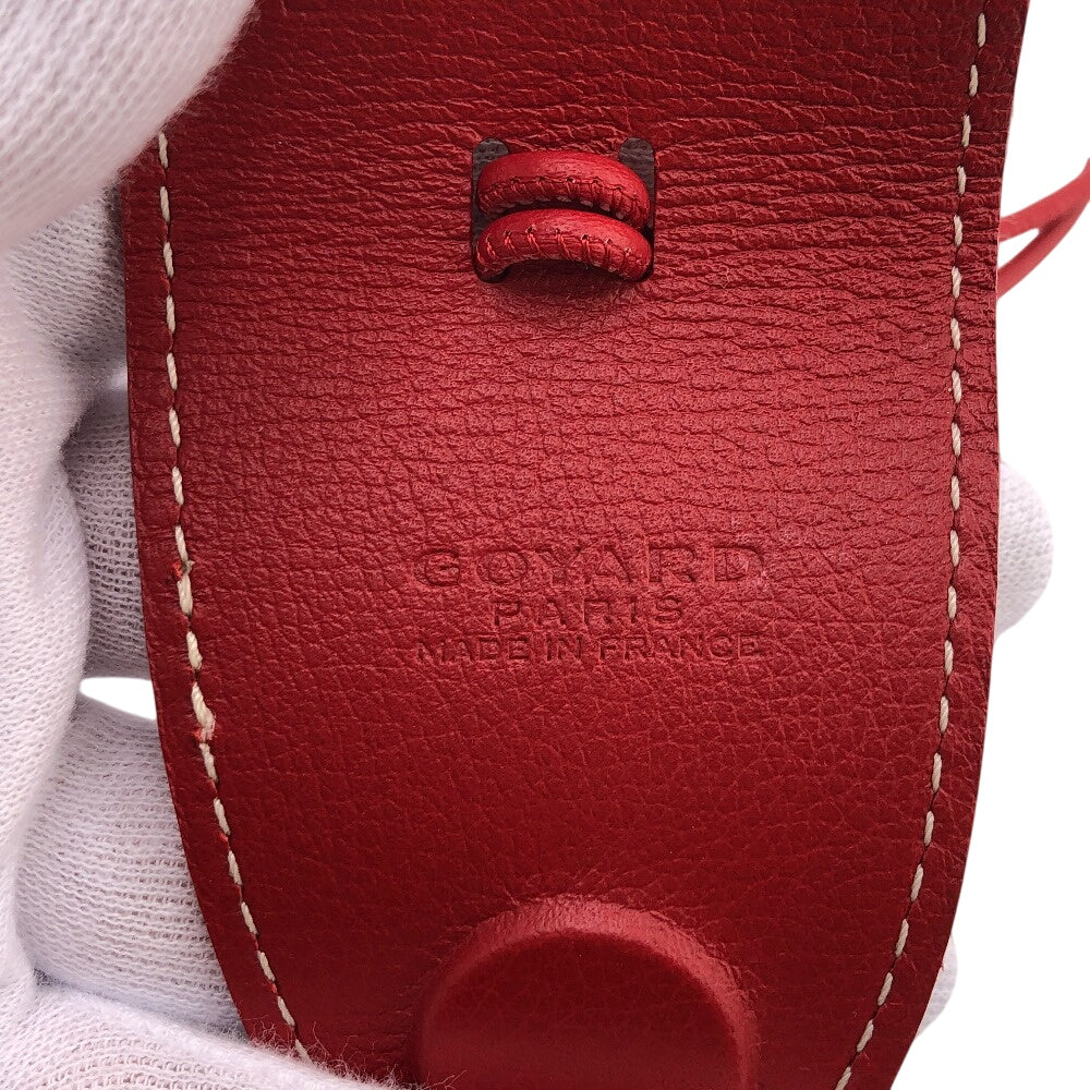 GOYARD charm leather Red Bag Clip Kuro Universal mens Used Authentic
