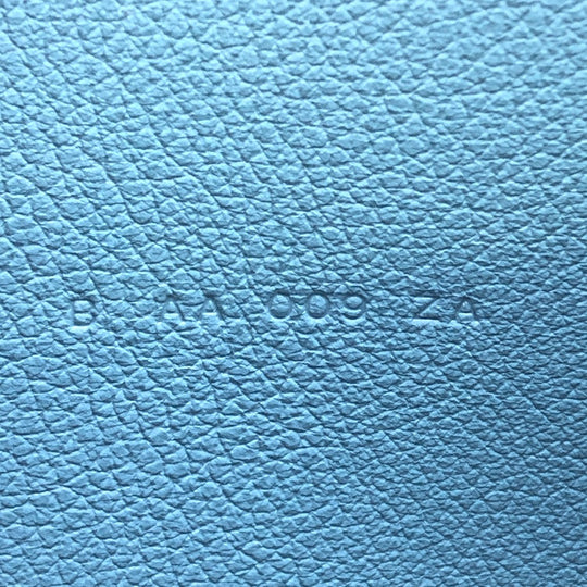HERMES Long Wallet Purse Ever Calfskin blue RMS Tutankhamun Women Used Authentic