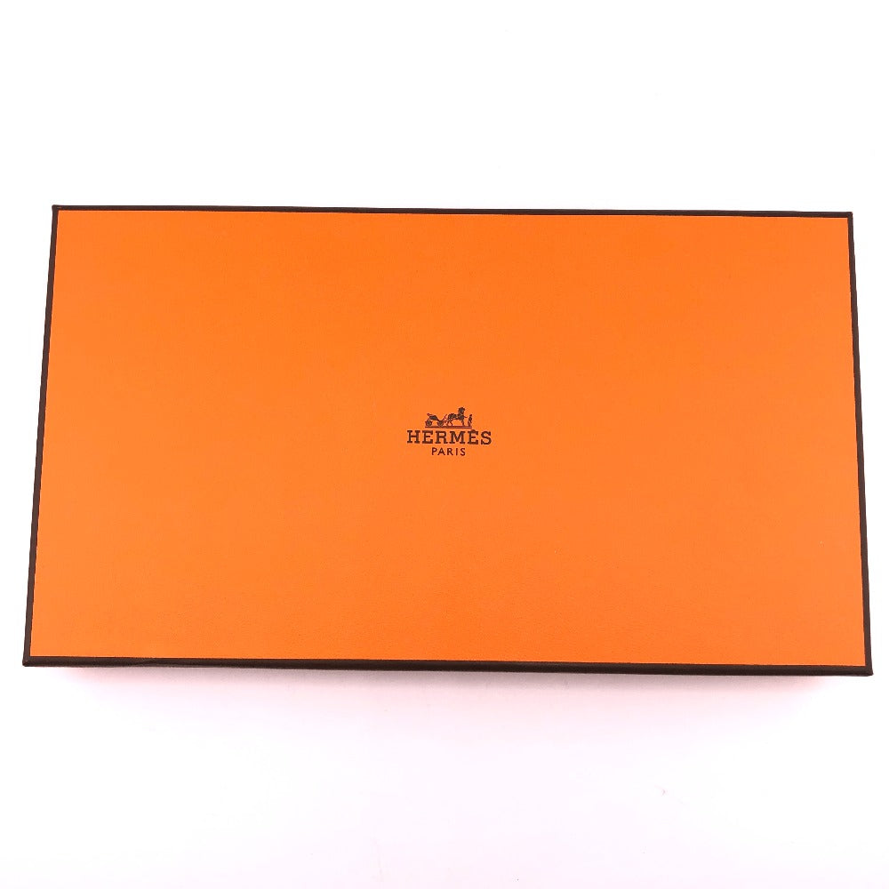 HERMES Long Wallet Purse Ever Calfskin blue RMS Tutankhamun Women Used Authentic