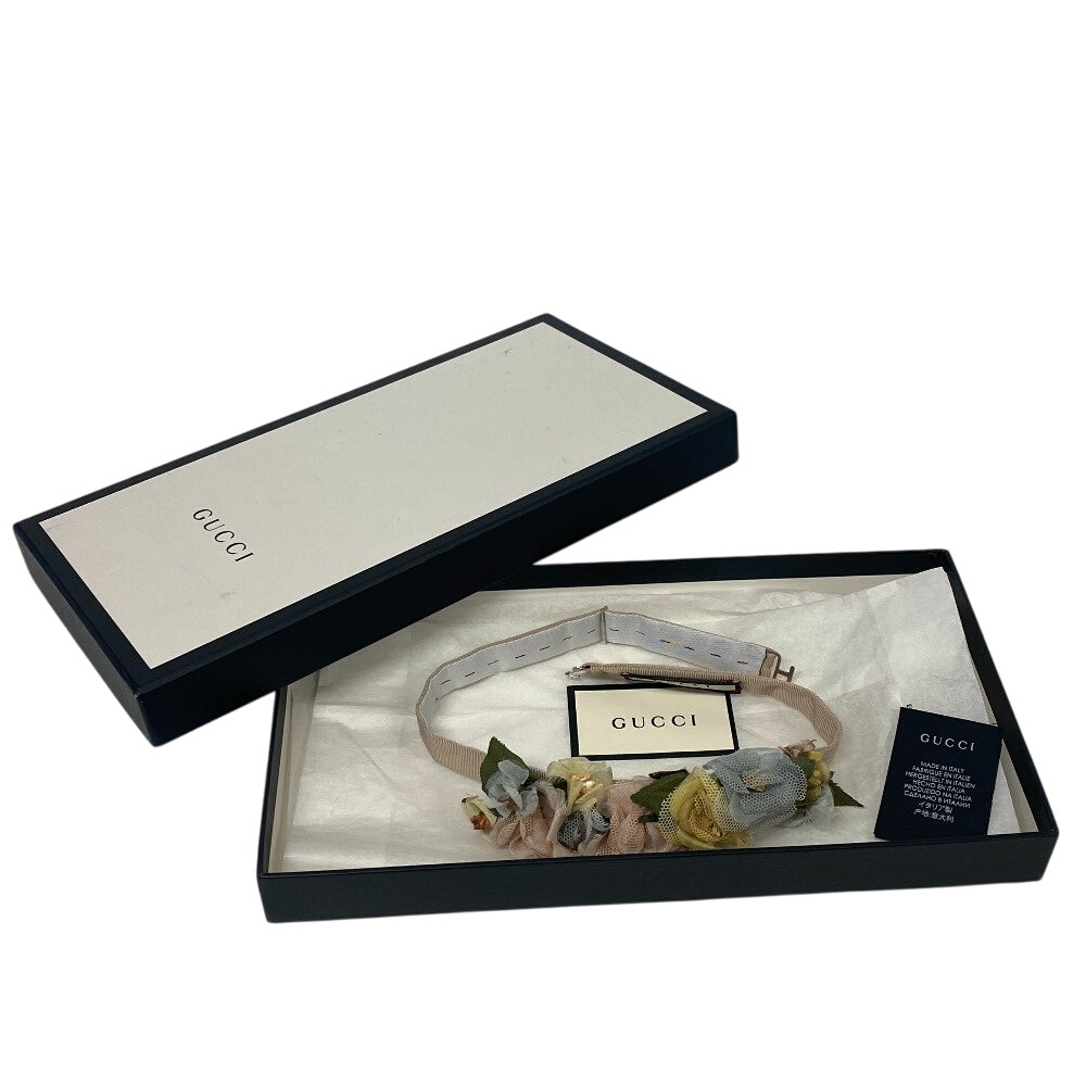 GUCCI hair accessory Rayon beige Katyusha flour Women Used Authentic