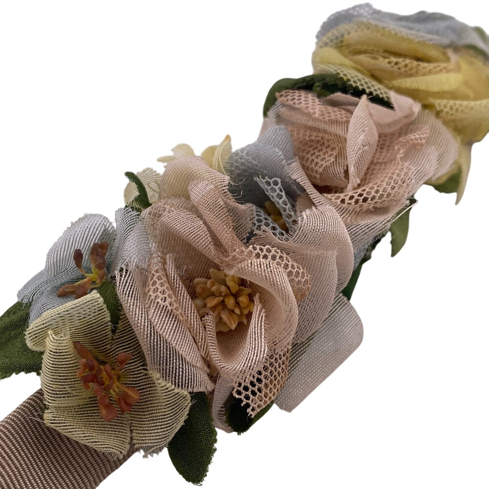 GUCCI hair accessory Rayon beige Katyusha flour Women Used Authentic