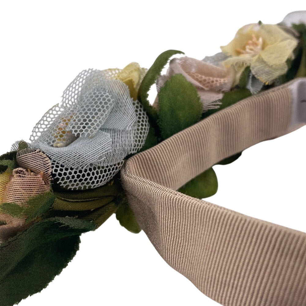 GUCCI hair accessory Rayon beige Katyusha flour Women Used Authentic