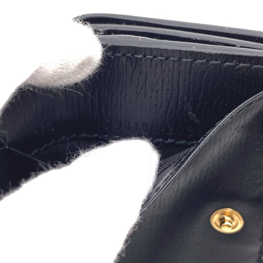 GUCCI Tri-fold wallet 790100 leather black Tri-fold wallet Script Wallet Women Used Authentic