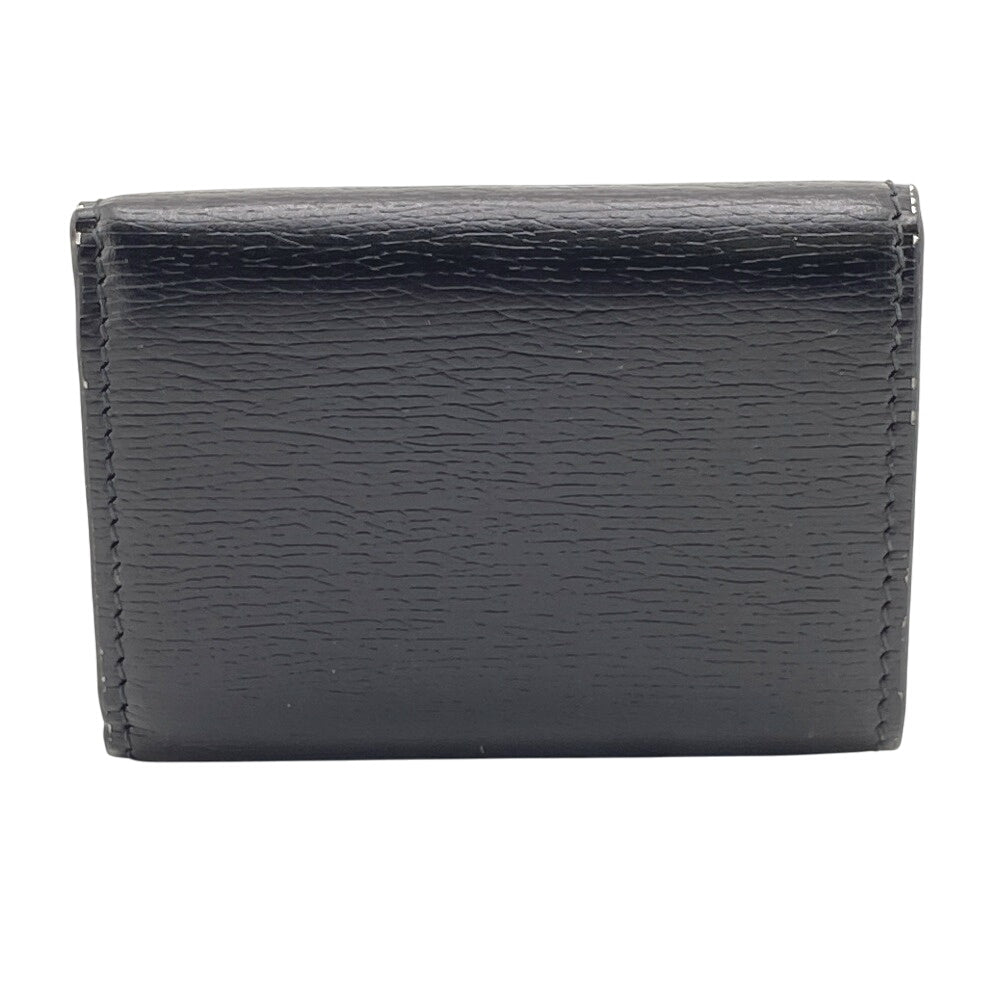 GUCCI Tri-fold wallet 790100 leather black Tri-fold wallet Script Wallet Women Used Authentic