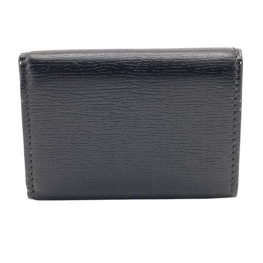 GUCCI Tri-fold wallet 790100 leather black Tri-fold wallet Script Wallet Women Used Authentic