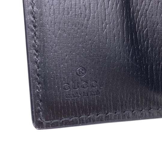 GUCCI Tri-fold wallet 790100 leather black Tri-fold wallet Script Wallet Women Used Authentic