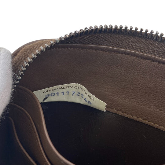 BOTTEGAVENETA Long Wallet Purse leather Brown Zip Around INTRECCIATO mens Used Authentic