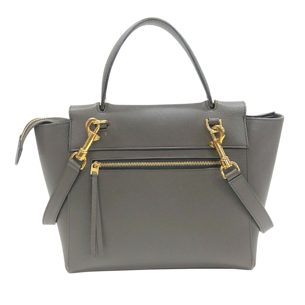 CELINE Handbag leather gray Nano Belt bag 2way Women Used Authentic