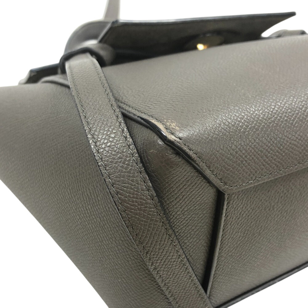 CELINE Handbag leather gray Nano Belt bag 2way Women Used Authentic