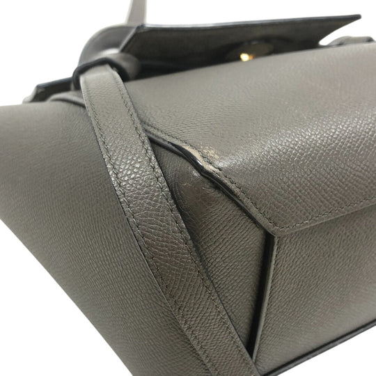 CELINE Handbag leather gray Nano Belt bag 2way Women Used Authentic