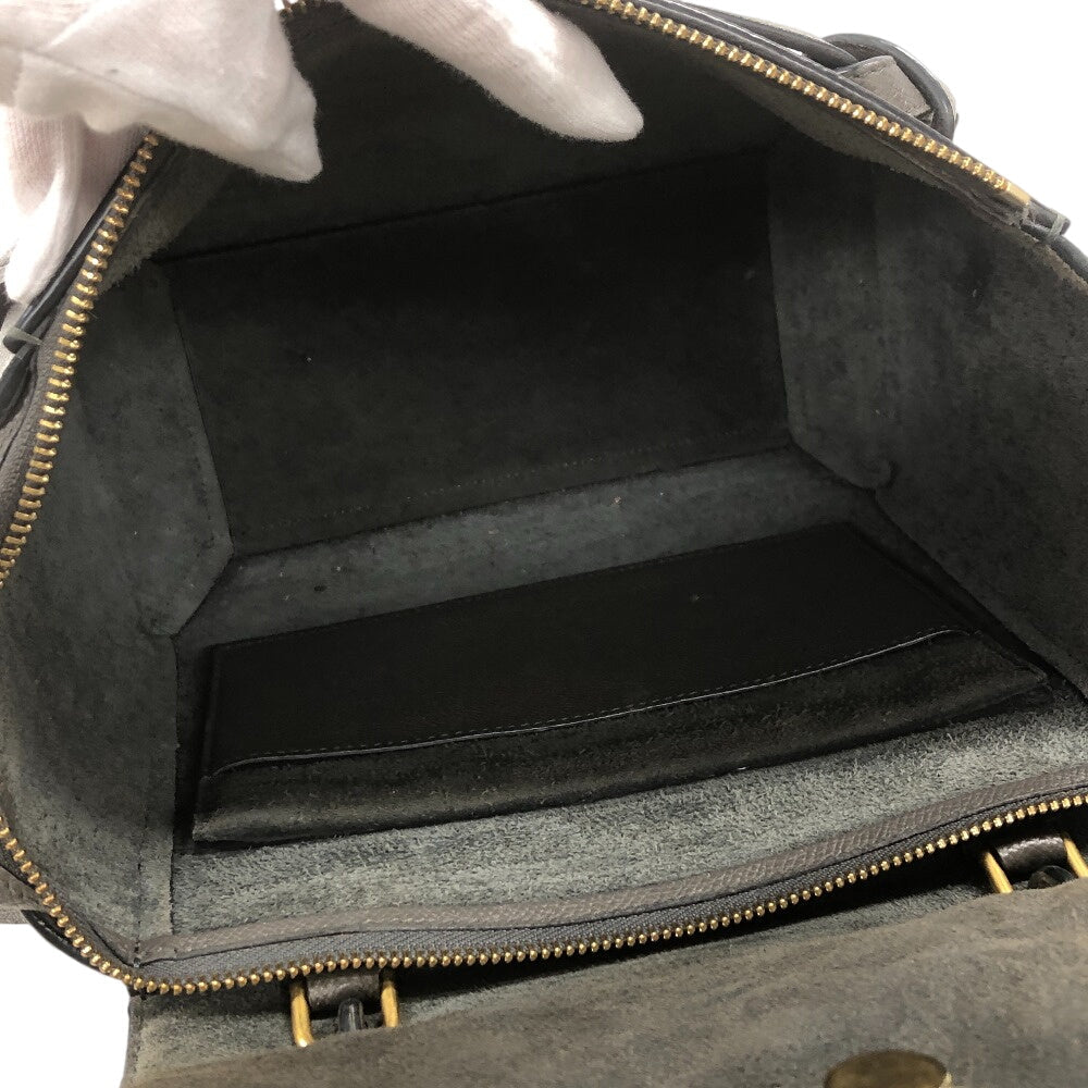 CELINE Handbag leather gray Nano Belt bag 2way Women Used Authentic