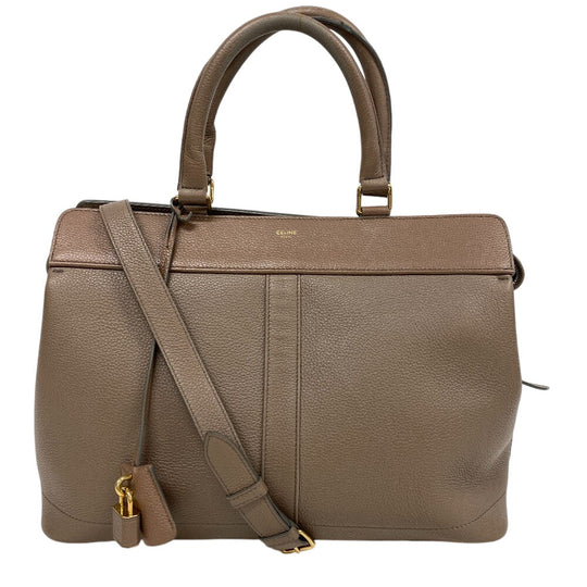 CELINE Handbag 192663 leather beige Medium 2way Kabaddou France Women Used Authentic