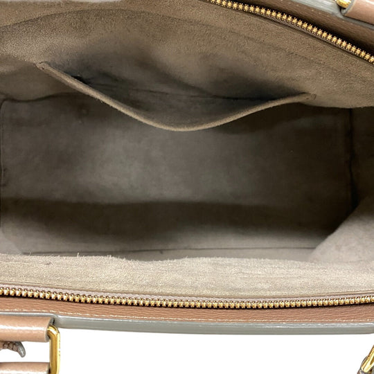 CELINE Handbag 192663 leather beige Medium 2way Kabaddou France Women Used Authentic