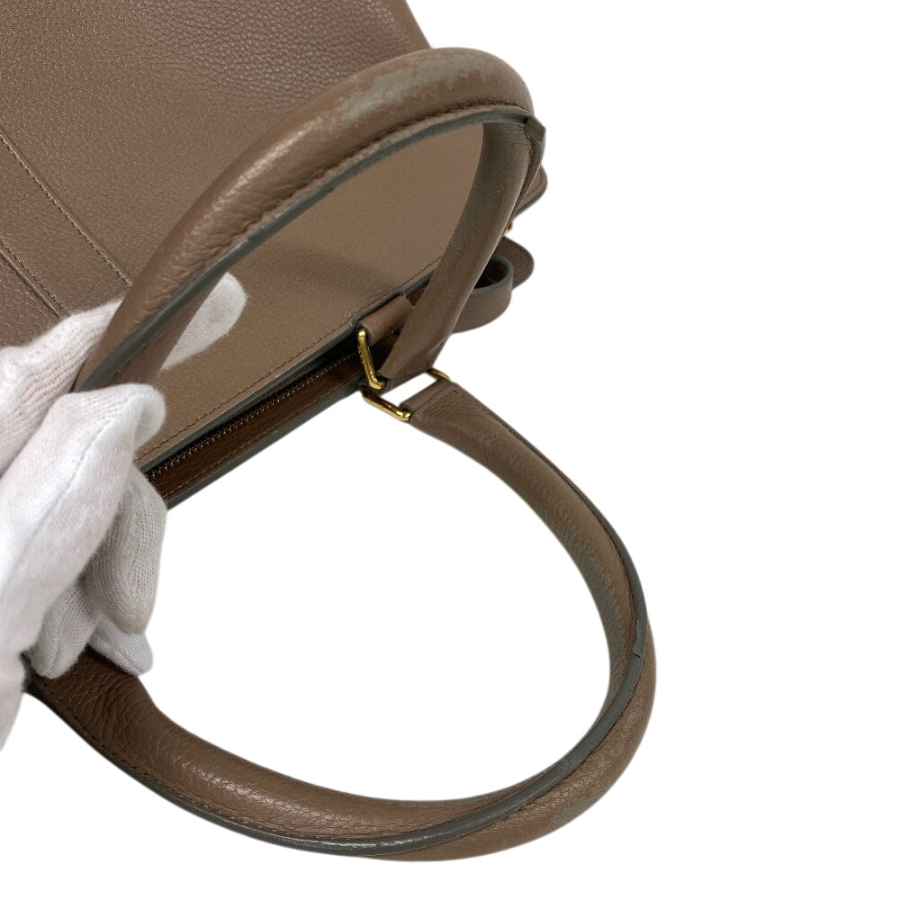 CELINE Handbag 192663 leather beige Medium 2way Kabaddou France Women Used Authentic