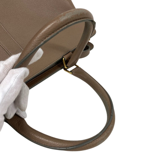 CELINE Handbag 192663 leather beige Medium 2way Kabaddou France Women Used Authentic